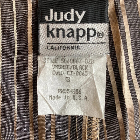 Vintage Judy Knapp California Womens Sz 3 Silky Striped Wrap Skort Bronze Black - Picture 15 of 16